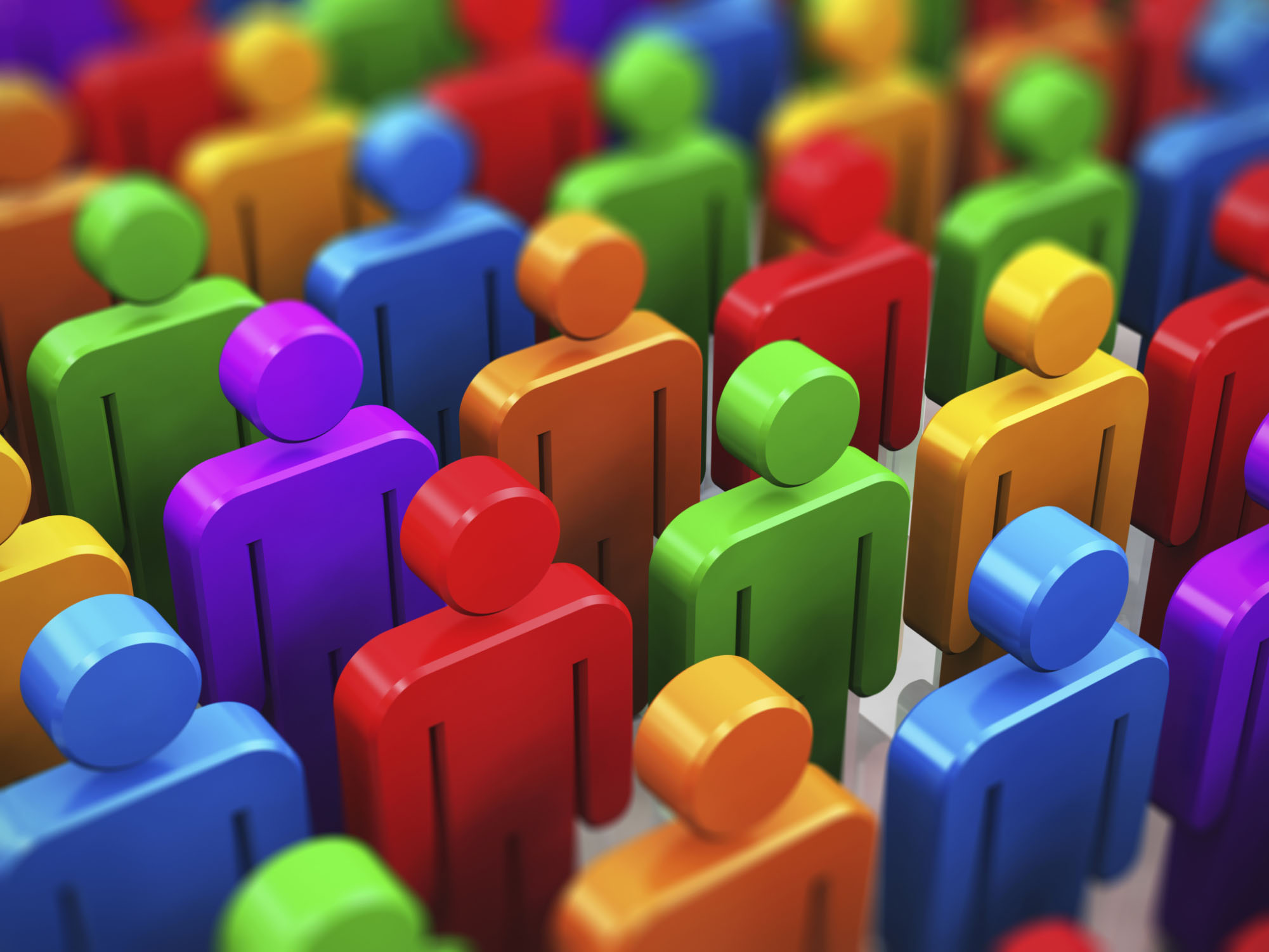 Crowd of color human figures